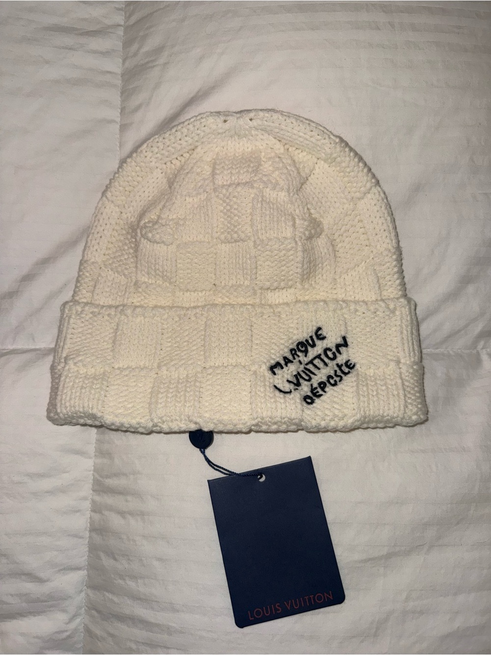 Louis Vuitton Cream Beanie
